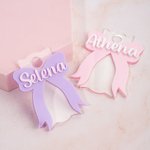 Personalized Coquette Bow Tumbler Name Tag Lid Topper for 20oz to 40oz Stanley Tumbler Cup Accessory Birthday Gift for Her