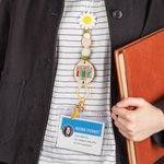 Personalisierte Blume hölzerne Perlen Name Lanyard mit Schlüsselring Dankbarkeit zurück zu Schule Geschenk für Lehrer