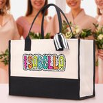 Dálmata Lunares Personalizada Bolsa de Lona de Gran Capacidad con Nombre y Forro Impermeable Fiesta de Novia Regalo de Cumpleaños para Ella