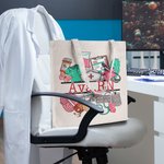 Personalized Medical-Themed Design Canvas Tote Bag with Name Appreciation Nurse Week Gift for Nurse Doctor Medical Staff