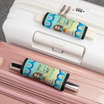 Personalized Just A Person Who Loves Traveling Luggage Handle Wrap Set of 2 with Name and Contact Card Travel Accessories Gift for Travel Lovers