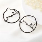 Personalised Hip-hop Arabic Name Large Hoop Earrings Birthday Wedding Eid Gift for Women Girls Islamic Friend