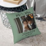 Personalised Multi-colour Photo Throw Pillow Cover with Name Wedding Valentine's Anniversary Day Gift for Couple