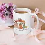Gepersonaliseerde Retro Wildflower 11oz 15oz Keramische Mevrouw mok met naam Bruiloft Bridal Shower Waardering Gift voor haar