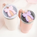 Personalized Coquette Bow Tumbler Name Tag Lid Topper for 20oz to 40oz Stanley Tumbler Cup Accessory Birthday Gift for Her