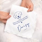 Mouchoir personnalisé Close to Your Heart Portrait de chien avec nom et date Cadeau commémoratif de mariage pour la mariée, le marié, l'amoureux des c