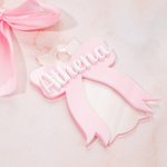 Personalized Coquette Bow Tumbler Name Tag Lid Topper for 20oz to 40oz Stanley Tumbler Cup Accessory Birthday Gift for Her