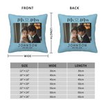 Personalised Multi-colour Photo Throw Pillow Cover with Name Wedding Valentine's Anniversary Day Gift for Couple