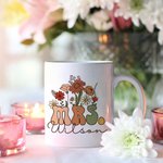 Gepersonaliseerde Retro Wildflower 11oz 15oz Keramische Mevrouw mok met naam Bruiloft Bridal Shower Waardering Gift voor haar