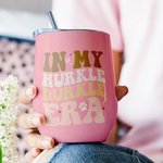 Personalized In my Hurkle Durkle Era Dog Cat 12oz Wine Tumbler with Name Birthday Anniversary Gift for Pet Lovers
