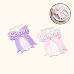 Personalized Coquette Bow Tumbler Name Tag Lid Topper for 20oz to 40oz Stanley Tumbler Cup Accessory Birthday Gift for Her