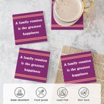 Personalisierte Multicolor Stripe Family Reunion Zitat wasserabsorbierenden Platz Keramik Untersetzer mit Text-Satz von 2 Housewarming Geschenk für Fa