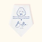 Mouchoir personnalisé Close to Your Heart Portrait de chien avec nom et date Cadeau commémoratif de mariage pour la mariée, le marié, l'amoureux des c