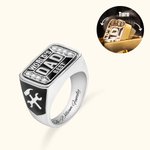 Personalized Wrench Flip Ring with Birthstone and Engraved Name Birthday Father's Day Gift for Men