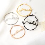 Personalised Hip-hop Arabic Name Large Hoop Earrings Birthday Wedding Eid Gift for Women Girls Islamic Friend