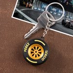 Gepersonaliseerde 3D auto band sleutelhanger met tekst auto decoratie verjaardagscadeau voor mannen