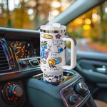 Personalisierte Graffiti-Kunst Krankenschwester Inspiration 40oz Name Becher mit Griff Deckel und Strohhalm Graduierung Anerkennung Geschenk für Krank