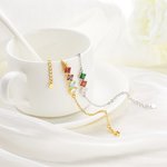 Henkilökohtainen Dainty 2-6 Square Birthstones Family Rannekoru Syntymäpäivä Vuosipäivä lahja naisille