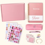 Personalized Cute Macaron Colour DIY Journal Kit Stationery Set with Name Back to School Birthday Gift for Teen Girls