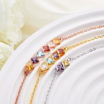 Henkilökohtainen Dainty 2-6 Square Birthstones Family Rannekoru Syntymäpäivä Vuosipäivä lahja naisille