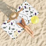 Toalla de playa de microfibra personalizada con el nombre y la flor de nacimiento Love Hugging Family Bear Quick Dry Oversized Summer Travel Essential
