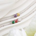 Henkilökohtainen Dainty 2-6 Square Birthstones Family Rannekoru Syntymäpäivä Vuosipäivä lahja naisille