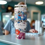 Personalisierte Graffiti-Kunst Krankenschwester Inspiration 40oz Name Becher mit Griff Deckel und Strohhalm Graduierung Anerkennung Geschenk für Krank