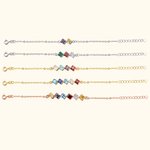 Henkilökohtainen Dainty 2-6 Square Birthstones Family Rannekoru Syntymäpäivä Vuosipäivä lahja naisille