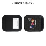 Personalized Travel Is My Therapy Cartoon Character Set of 2 Luggage Handle Wraps with Name and Contact Card Travel Accessories Gift for Travel Lovers