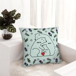 Personalized Love Hugging Bear Family Throw Pillow Cover with Birth Flower and 2-9 Names Birthday Anniversary Gift for Dad Mom