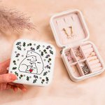 Personalisierte niedliche Liebe Umarmung Familie Bär Leder Schmuckkästchen mit Namen und Geburt Blume Portable Travel Accessoire Geburtstag Muttertag 