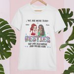 T-shirt 100% Coton Personnalisé avec Noms et Images des Filles Cadeau d'Amitié Anniversaire pour Âme Sœurs Meilleures Amies