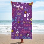 Personalizada Suave Toalla de Playa de Colores de Secado Rápido con Gafas de Sol y Nombre Vacaciones Accesorios de playa Regalo para Familia