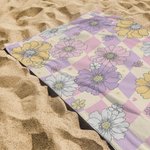 Serviette de Plage Personnalisée avec Nom Style de Fleur Séchage Rapide Cadeau Anniversaire Vacances d'Été Cadeau pour Femme