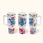 Personalisierte Graffiti-Kunst Krankenschwester Inspiration 40oz Name Becher mit Griff Deckel und Strohhalm Graduierung Anerkennung Geschenk für Krank