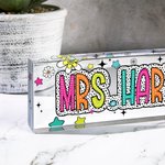 Personalized Acrylic Dalmatian Dots Teacher Name Sign Desk Decoration Appreciation Back To School Gift for Teacher