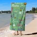 Personalisiertes Buntes Sonnenbrille Strandtuch mit Namen Schnell Trocknendes Saugfähiges Handtuch Sommer Urlaub Pool Party Geschenk für Familie