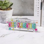 Personalized Acrylic Dalmatian Dots Teacher Name Sign Desk Decoration Appreciation Back To School Gift for Teacher