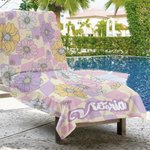 Serviette de Plage Personnalisée avec Nom Style de Fleur Séchage Rapide Cadeau Anniversaire Vacances d'Été Cadeau pour Femme