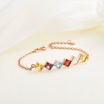 Henkilökohtainen Dainty 2-6 Square Birthstones Family Rannekoru Syntymäpäivä Vuosipäivä lahja naisille