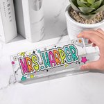 Personalized Acrylic Dalmatian Dots Teacher Name Sign Desk Decoration Appreciation Back To School Gift for Teacher