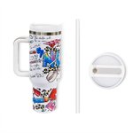 Personalisierte Graffiti-Kunst Krankenschwester Inspiration 40oz Name Becher mit Griff Deckel und Strohhalm Graduierung Anerkennung Geschenk für Krank