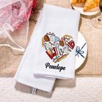 Personalizzato Strumenti di cottura Amore Cuore Cotone Waffle tessere asciugamano da cucina con testo regalo di inaugurazione per gli amanti della cuc