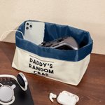 Personalized Simple Style Daddy's Random Stuff Organizer Foldable Storage Bag with Text Funny Father's Day Birthday Gift for Men