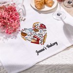 Personalizzato Strumenti di cottura Amore Cuore Cotone Waffle tessere asciugamano da cucina con testo regalo di inaugurazione per gli amanti della cuc