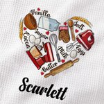 Personalizzato Strumenti di cottura Amore Cuore Cotone Waffle tessere asciugamano da cucina con testo regalo di inaugurazione per gli amanti della cuc
