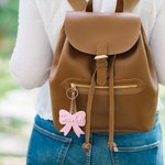 Personalized Multicolour Coquette Bow Acrylic Keychain with Name Birthday Memorial Gift for Her