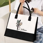 Personalisierte Stethoskop Geburt Blume Bogen Canvas Tragetasche mit Namen und wasserdichte Liner Graduierung Anerkennung Geschenk für Arzt Krankensch