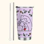 Bicchiere da 20 oz personalizzato con 2-9 nomi e cannuccia Regalo di compleanno per la famiglia