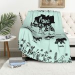 Personalized Floral Mama Bear Fleece Blanket with 1-10 Baby Bears and Names Mother's Day Birthday Gift for Mom Grandma